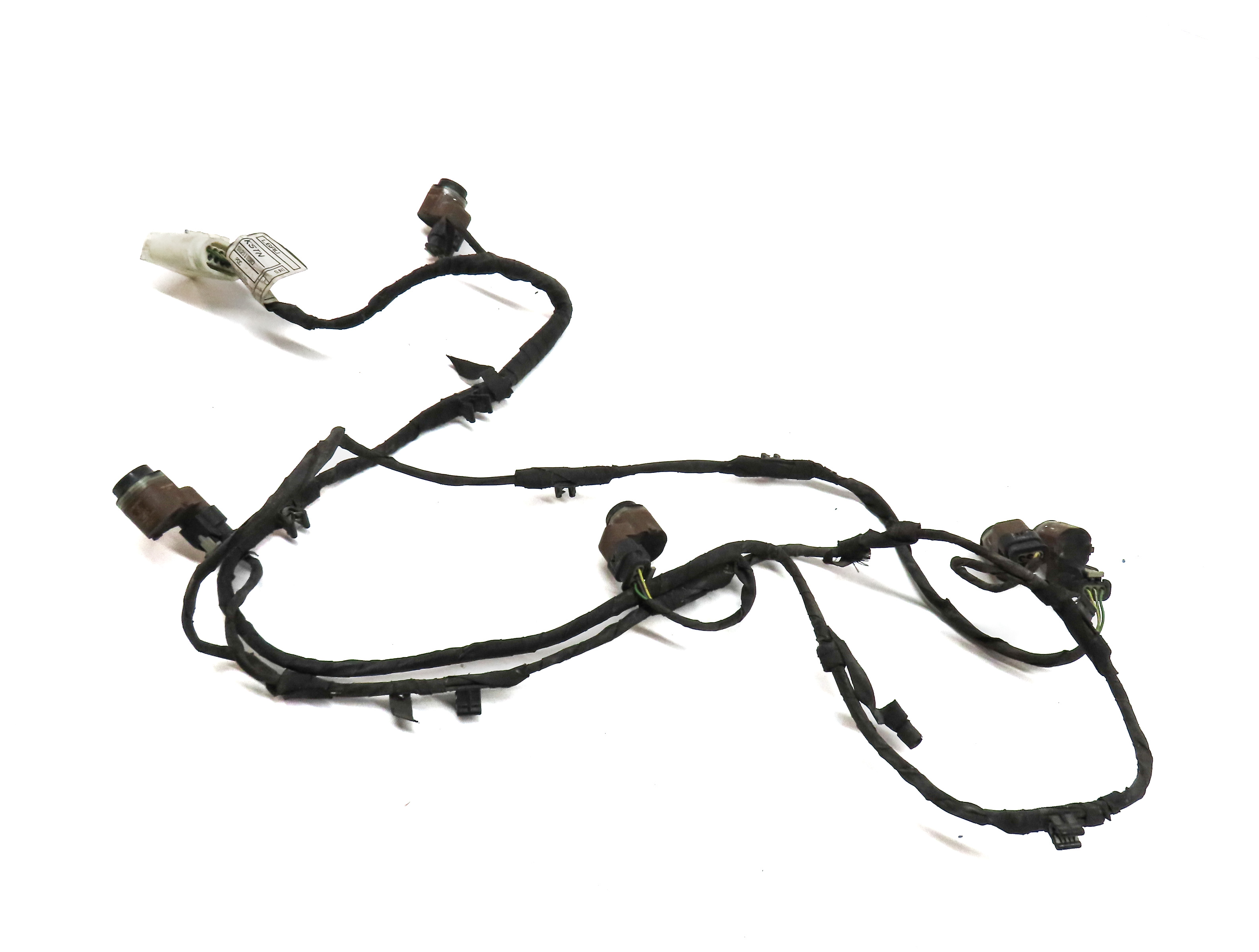 15 BMW 740Li F02 FRONT PARK ASSIST PDC SENSOR SET/5 w/WIRING WIRE HARNESS(Black) — exact item pictured